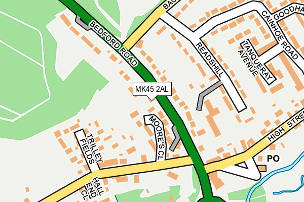 MK45 2AL map - OS OpenMap – Local (Ordnance Survey)