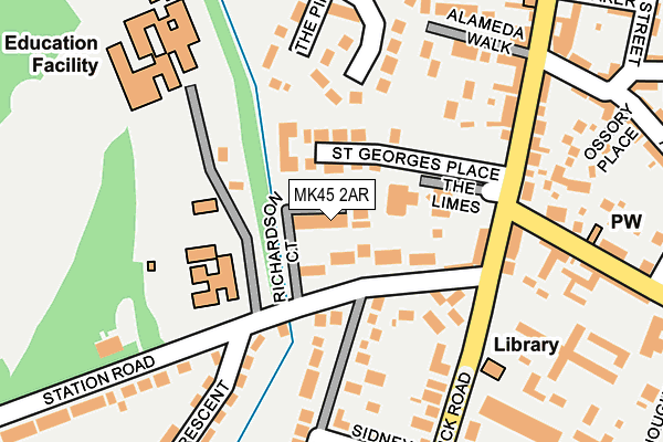 MK45 2AR map - OS OpenMap – Local (Ordnance Survey)