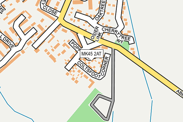 MK45 2AT map - OS OpenMap – Local (Ordnance Survey)