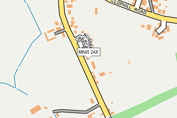 MK45 2AX map - OS OpenMap – Local (Ordnance Survey)