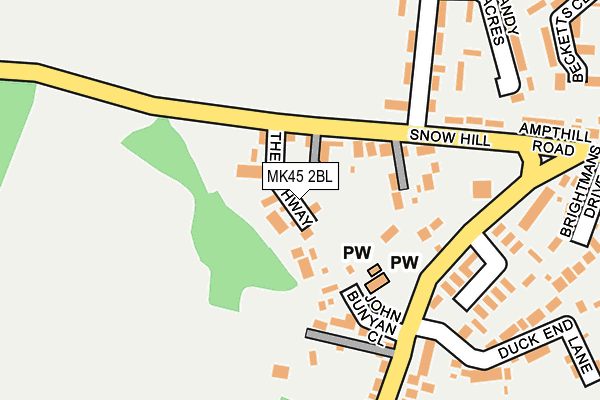 MK45 2BL map - OS OpenMap – Local (Ordnance Survey)