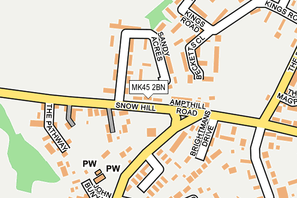 MK45 2BN map - OS OpenMap – Local (Ordnance Survey)