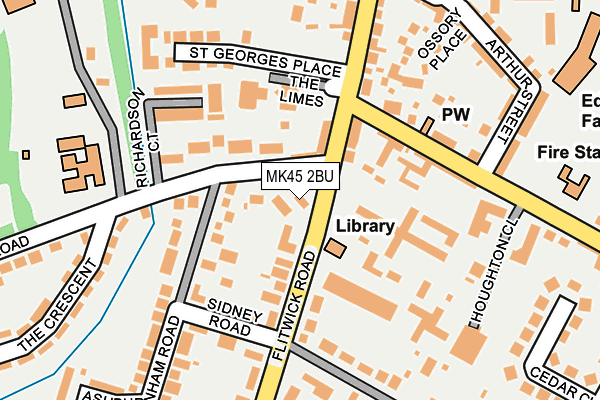 MK45 2BU map - OS OpenMap – Local (Ordnance Survey)