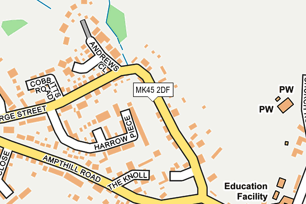 MK45 2DF map - OS OpenMap – Local (Ordnance Survey)