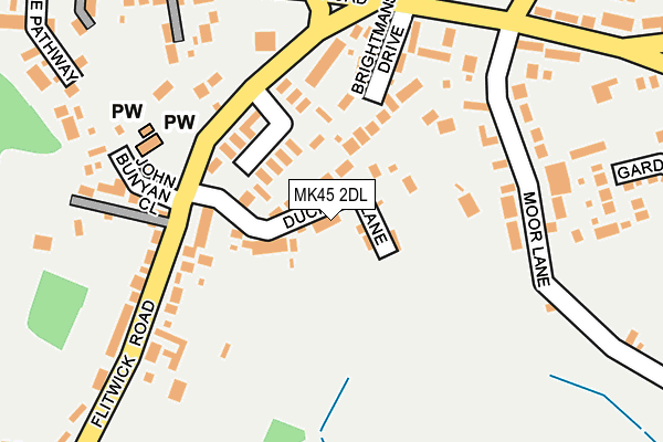 MK45 2DL map - OS OpenMap – Local (Ordnance Survey)
