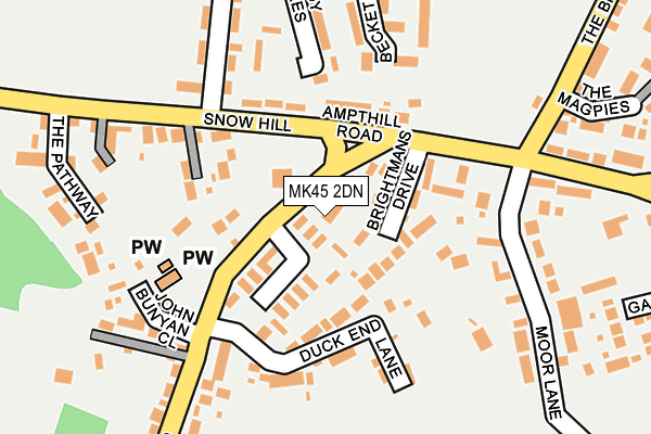 MK45 2DN map - OS OpenMap – Local (Ordnance Survey)