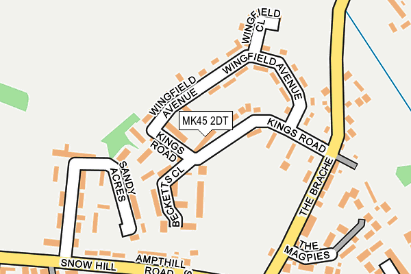 MK45 2DT map - OS OpenMap – Local (Ordnance Survey)