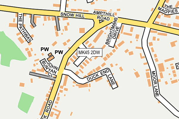 MK45 2DW map - OS OpenMap – Local (Ordnance Survey)