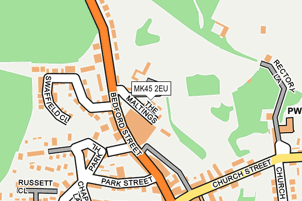 MK45 2EU map - OS OpenMap – Local (Ordnance Survey)