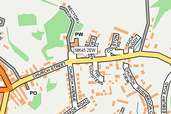 MK45 2EW map - OS OpenMap – Local (Ordnance Survey)