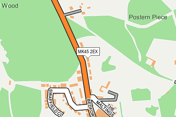 MK45 2EX map - OS OpenMap – Local (Ordnance Survey)