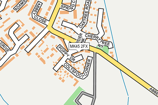 MK45 2FX map - OS OpenMap – Local (Ordnance Survey)