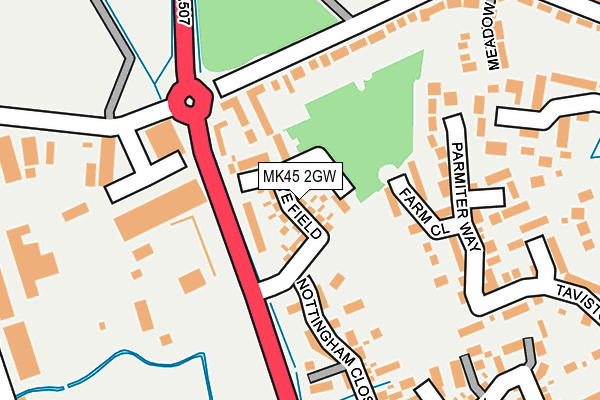 MK45 2GW map - OS OpenMap – Local (Ordnance Survey)