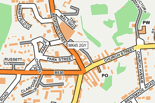 MK45 2GY map - OS OpenMap – Local (Ordnance Survey)