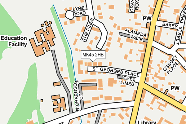 MK45 2HB map - OS OpenMap – Local (Ordnance Survey)