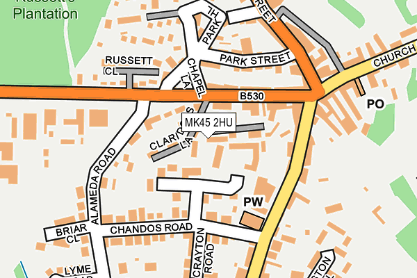 MK45 2HU map - OS OpenMap – Local (Ordnance Survey)