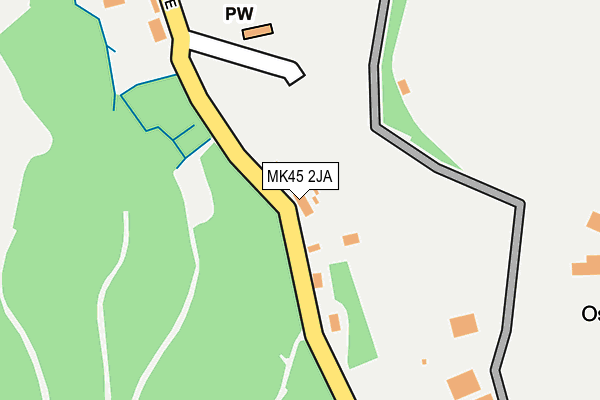 MK45 2JA map - OS OpenMap – Local (Ordnance Survey)