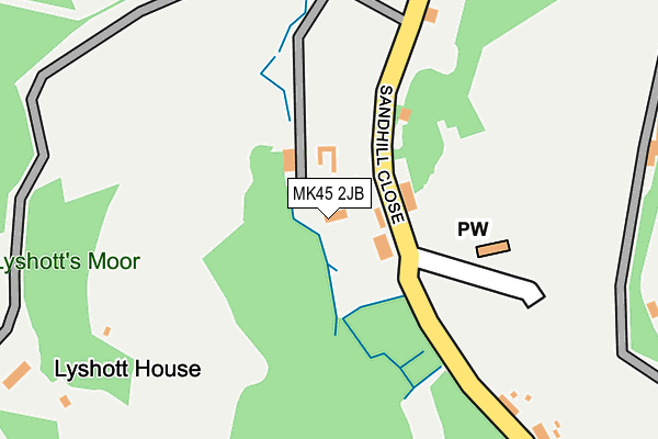 MK45 2JB map - OS OpenMap – Local (Ordnance Survey)