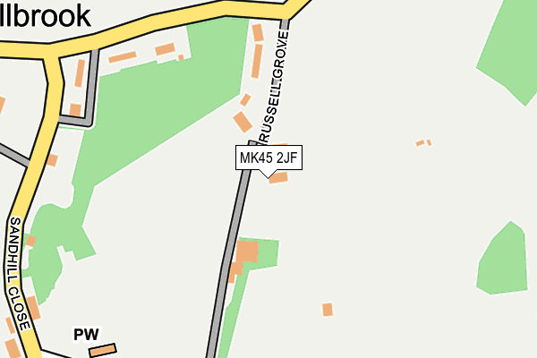 MK45 2JF map - OS OpenMap – Local (Ordnance Survey)