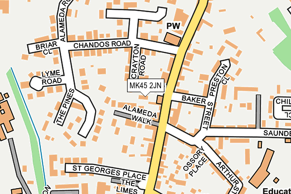 MK45 2JN map - OS OpenMap – Local (Ordnance Survey)