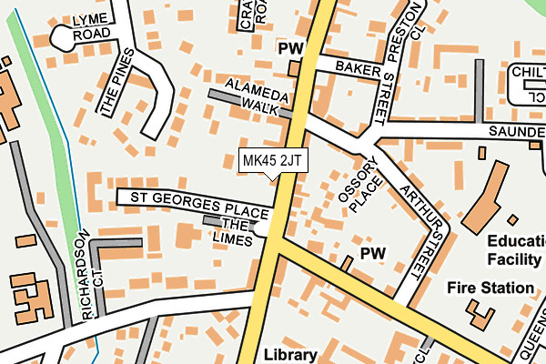 MK45 2JT map - OS OpenMap – Local (Ordnance Survey)