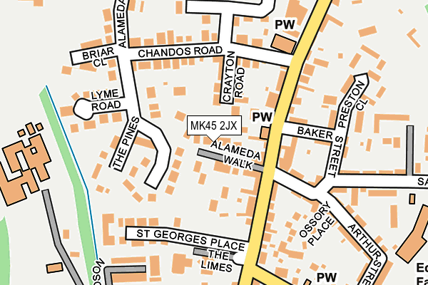 MK45 2JX map - OS OpenMap – Local (Ordnance Survey)