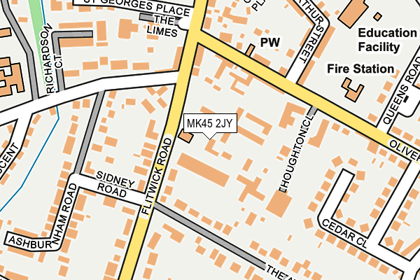 MK45 2JY map - OS OpenMap – Local (Ordnance Survey)