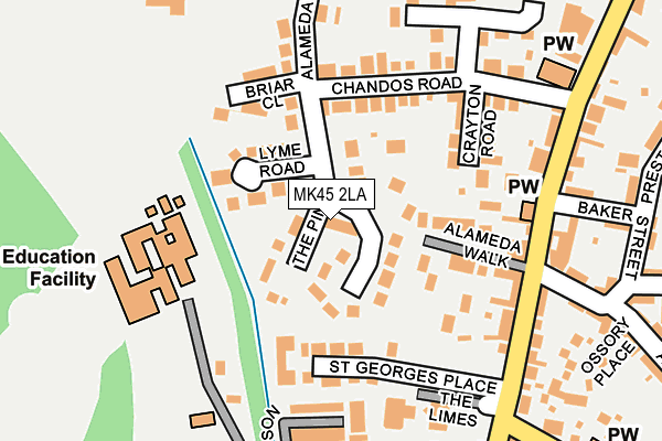MK45 2LA map - OS OpenMap – Local (Ordnance Survey)