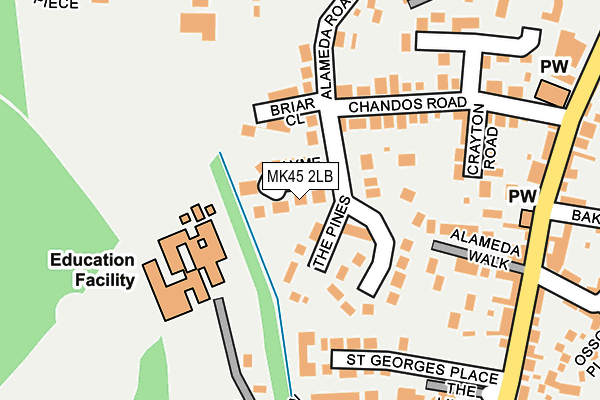 MK45 2LB map - OS OpenMap – Local (Ordnance Survey)