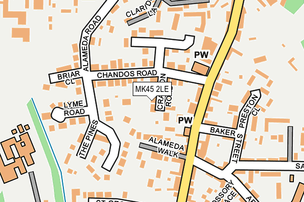 MK45 2LE map - OS OpenMap – Local (Ordnance Survey)