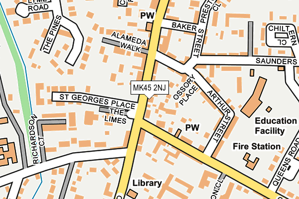 MK45 2NJ map - OS OpenMap – Local (Ordnance Survey)