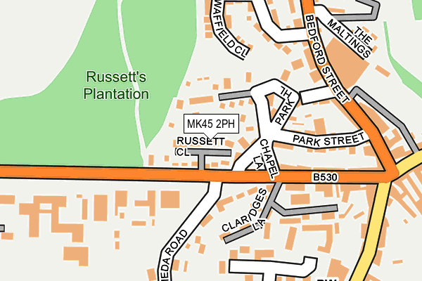 MK45 2PH map - OS OpenMap – Local (Ordnance Survey)