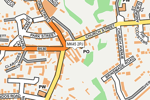 MK45 2PJ map - OS OpenMap – Local (Ordnance Survey)
