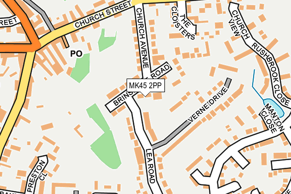 MK45 2PP map - OS OpenMap – Local (Ordnance Survey)