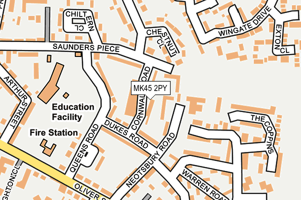 MK45 2PY map - OS OpenMap – Local (Ordnance Survey)