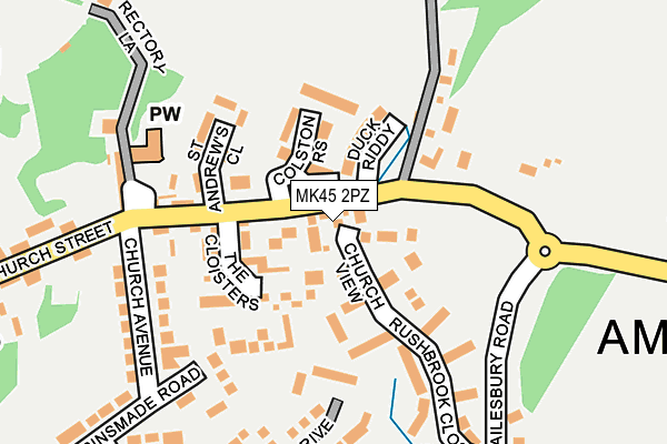 MK45 2PZ map - OS OpenMap – Local (Ordnance Survey)