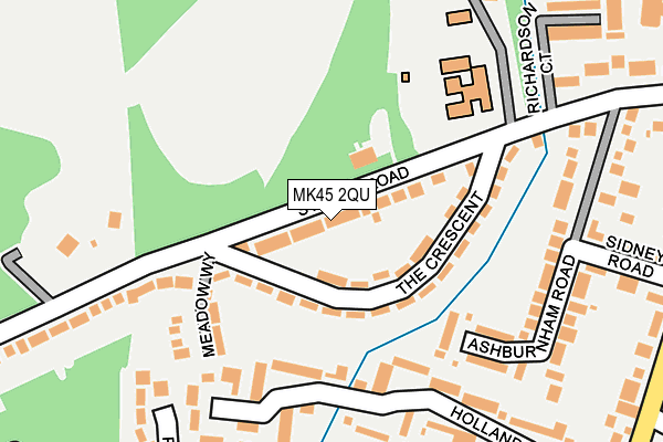 MK45 2QU map - OS OpenMap – Local (Ordnance Survey)