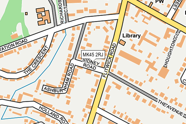 MK45 2RJ map - OS OpenMap – Local (Ordnance Survey)