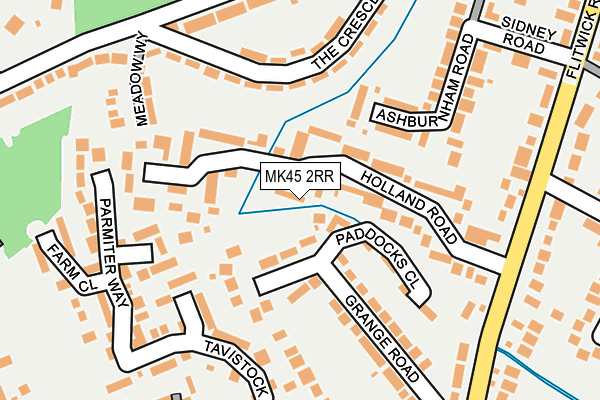 MK45 2RR map - OS OpenMap – Local (Ordnance Survey)
