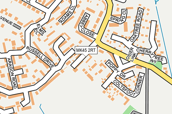 MK45 2RT map - OS OpenMap – Local (Ordnance Survey)