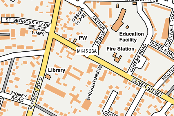 MK45 2SA map - OS OpenMap – Local (Ordnance Survey)