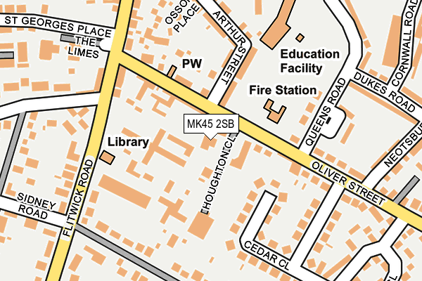 MK45 2SB map - OS OpenMap – Local (Ordnance Survey)