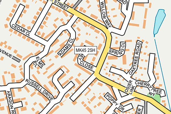 MK45 2SH map - OS OpenMap – Local (Ordnance Survey)