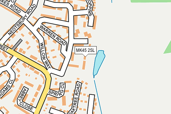 MK45 2SL map - OS OpenMap – Local (Ordnance Survey)