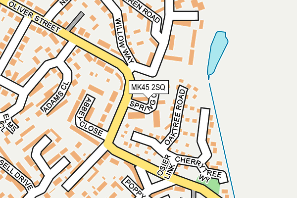 MK45 2SQ map - OS OpenMap – Local (Ordnance Survey)