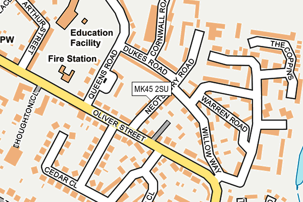 MK45 2SU map - OS OpenMap – Local (Ordnance Survey)