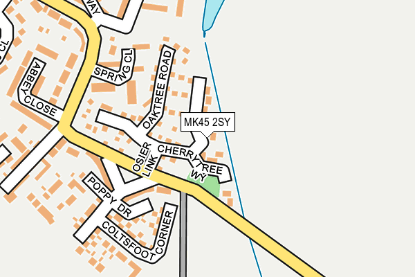 MK45 2SY map - OS OpenMap – Local (Ordnance Survey)