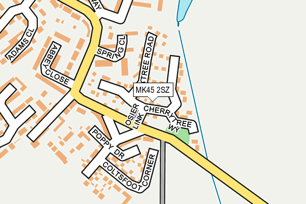 MK45 2SZ map - OS OpenMap – Local (Ordnance Survey)