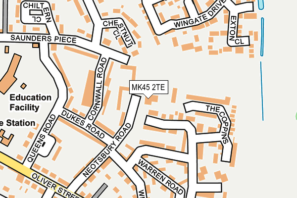 MK45 2TE map - OS OpenMap – Local (Ordnance Survey)