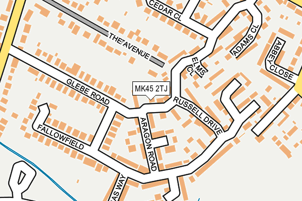 MK45 2TJ map - OS OpenMap – Local (Ordnance Survey)